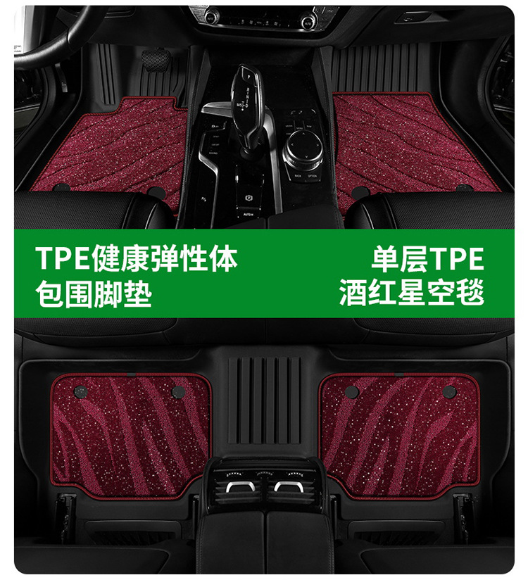 Suitable for Audi Tpe Car Floor Mats A6La4Lq5La3A5La7L Two- and Three-Box Models Q3Q6Lq5Q7Q8 Car Floor Mats E