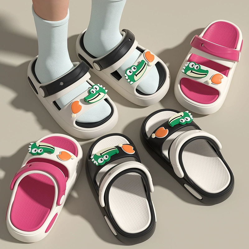 Детские холодные тапочки Летний мультфильм для мальчиков и девочек носить нескользящие мягкие подошвы для детей на пляже