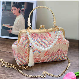 古风汉服手提包女搭配穿旗袍的包复古新中式民国风中国风口金包