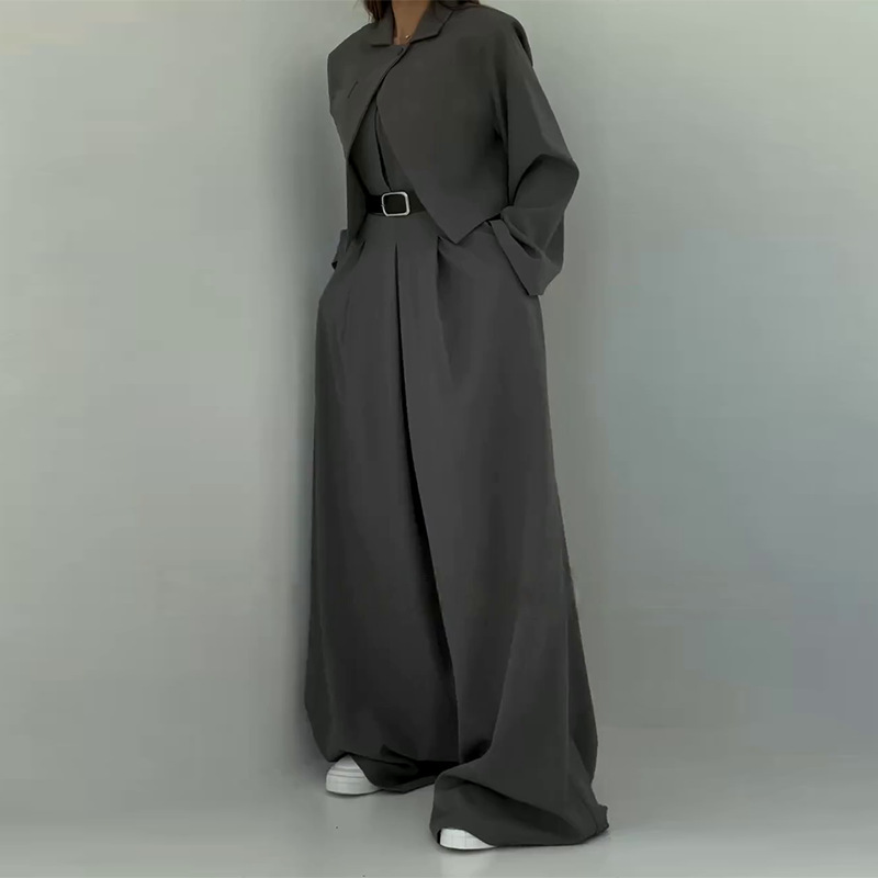 Combinaison bustier à taille cintrée pour femme, manches longues, style européen et américain_voghion.com