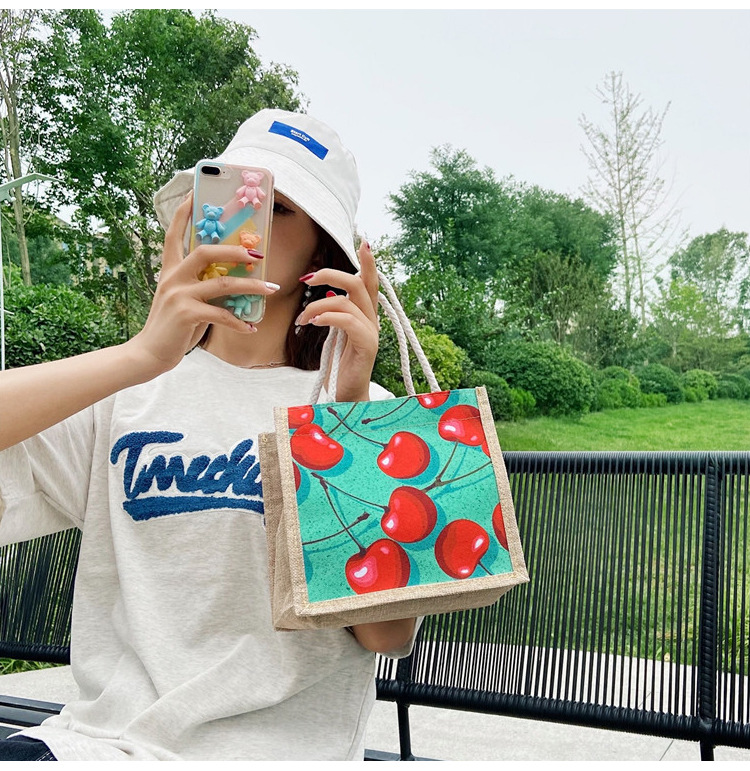 Lindo ins bolsa de almuerzo bolso de trabajo bolsa de almuerzo japonés de gran capacidad bolsa de lona bolsa de Almuerzo