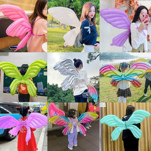 Крылья ангела с бабочкой, воздушный шар, детское вечернее платье, украшение, реквизит подходит для фотосессий, популярно в интернете, новая коллекция