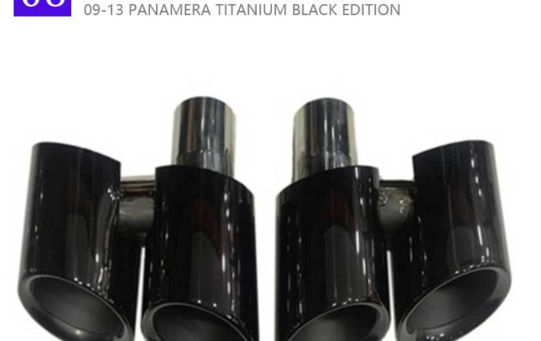Suitable for Porsche Cayenne Macan Panamera 718 Four-Out Tail Throat Exhaust Modified Titanium Black Stainless Steel