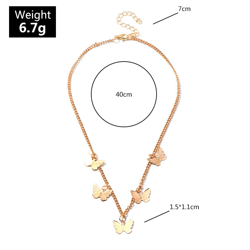 7g Weight Necklace Classification Simple Style Butterfly Alloy Plating Women's Necklace