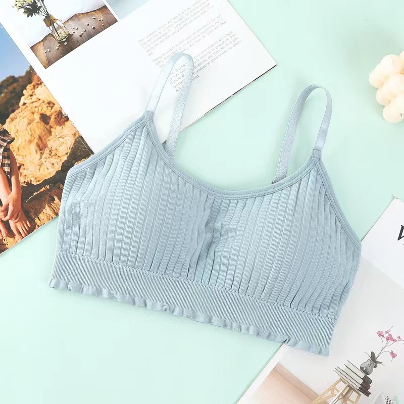 Hilo belleza espalda camisola mujeres inalámbrico taza fija correa de hombro ajustable chica sueño camisola