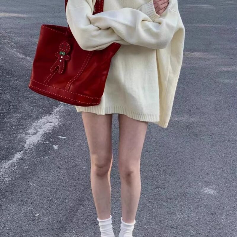 托特包包女式2025新款红色婚包日常可用新娘婚包大容量通勤手提袋|undefined
