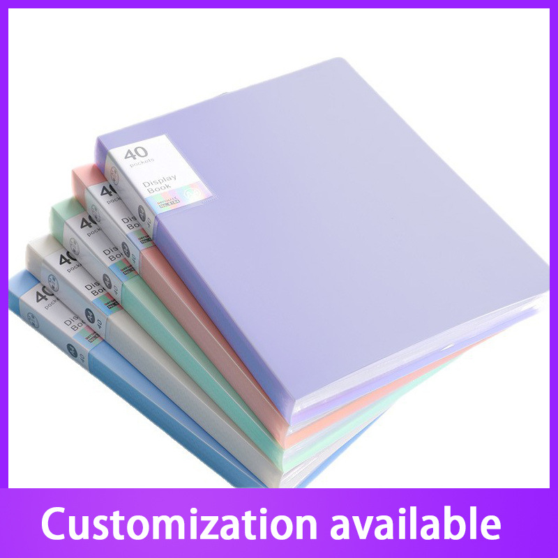Cuaderno de información A4 personalizado carpeta de inserción de color Morandi transparente de gran capacidad y claro libro de recolección de documentos multicapa