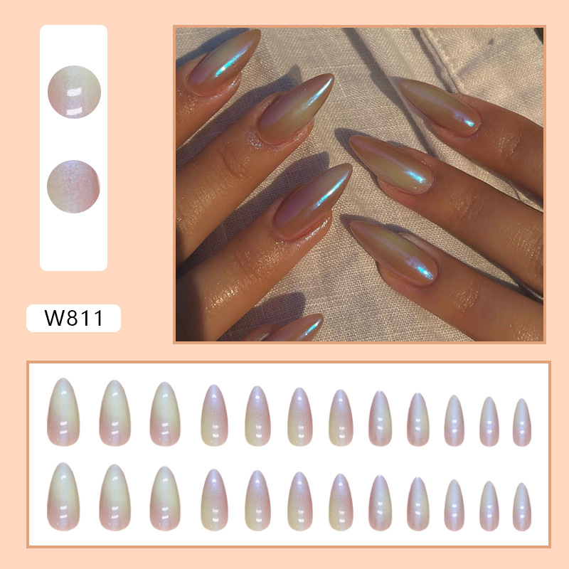 Amélioration des aurores colorées en amande à tête ronde, nouveau produit d'été, faux ongles accrocheurs, amélioration des ongles finis_voghion.com
