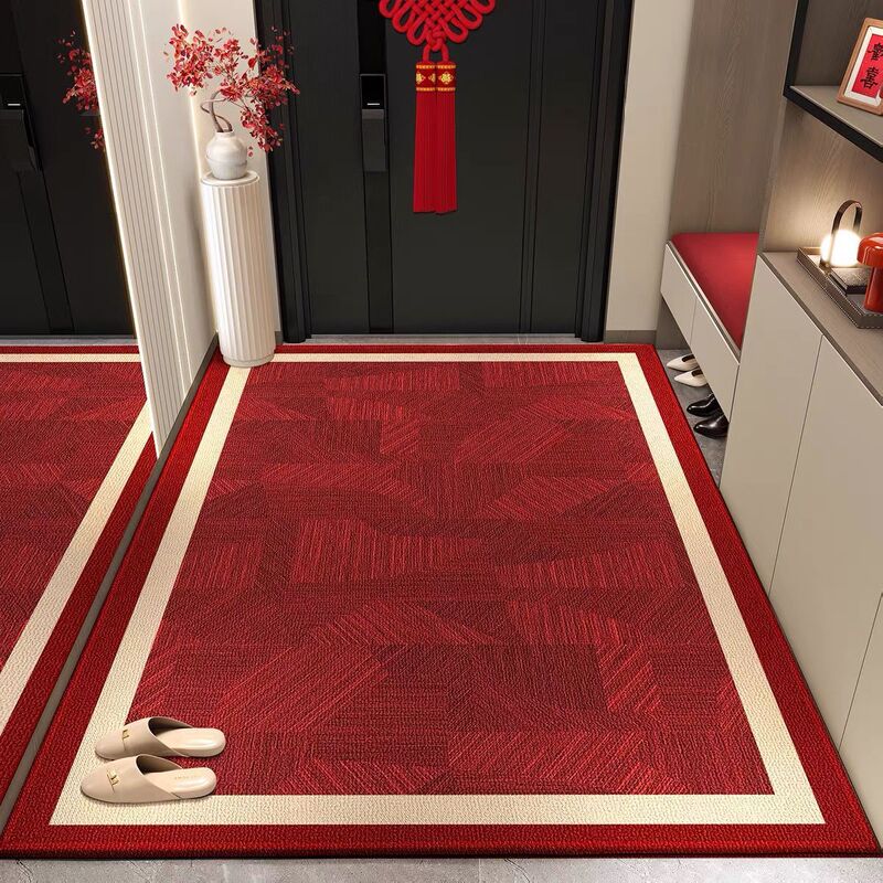 Red Entrance Door Floor Mat, Simple Entrance Hall, Home Door Carpet, Festive High-End Foot Mat, Dropshipping
