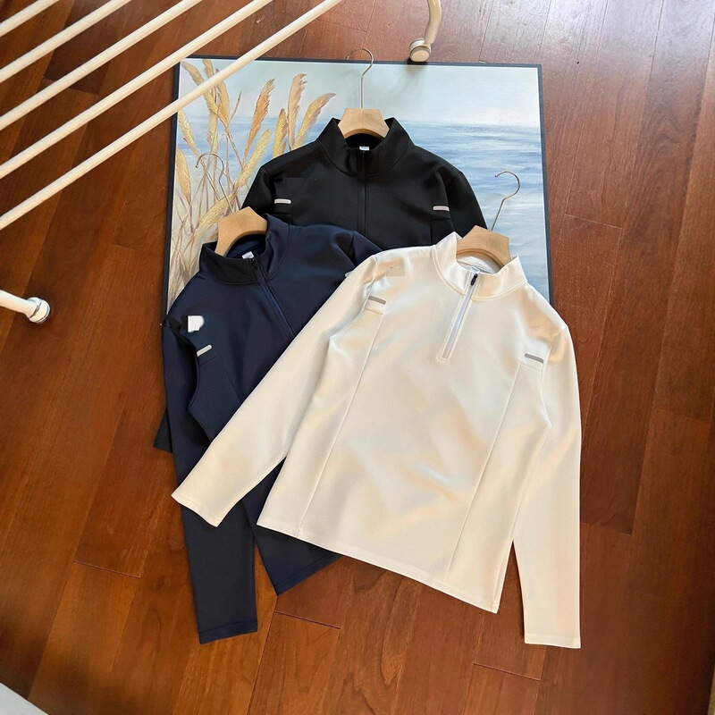 Ds Brand Same Style Stand Collar Half-Zip Sports Base Layer Long-Sleeve T-Shirt, Elastic Men's New Trendy High-Quality Casual Wear Ds Brand Same Style Stand Collar Half-Zip Sports Base Layer Long-Sleeve T-Shirt, Elastic Men's New Trendy High-Quality Casual Wear