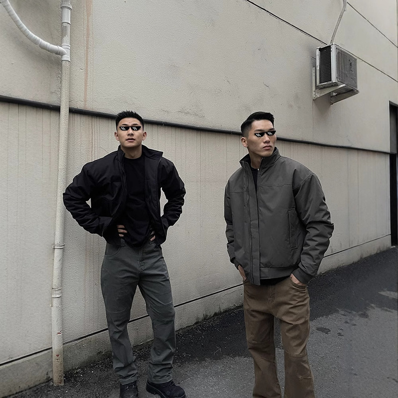 GTAL Three-proof Bomber Jacket Cotton-padded Coat Men's Spring Tough Guys Wear American-style Overalls Coat Thickened Warm Cotton-padded Coat GTAL Three-proof Bomber Jacket Cotton-padded Coat Men's Spring Tough Guys Wear American-style Overalls Coat Thickened Warm Cotton-padded Coat