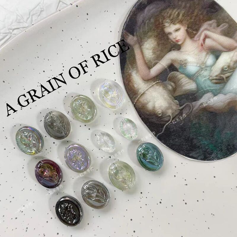 [Medieval] Rose Tulip AB Face Glaze Brand Colored Beads DIY Bracelet Necklace Accessories Material