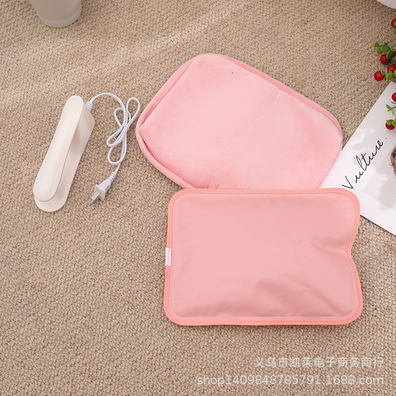 Venta al por mayor nueva bolsa de agua caliente cinturón de protección calefacción eléctrica Mini doble capa térmica Rosa verde cinturón de calefacción eléctrica de tres piezas