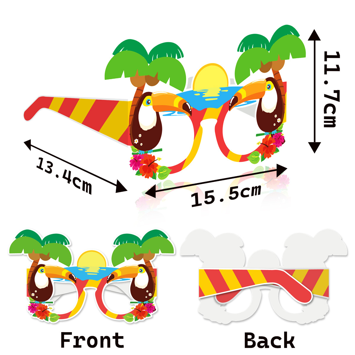 Hawaiian cumpleaños fiesta gafas extrañas herramientas de fotografía verano Aloha piña gafas de papel decoración de fiesta