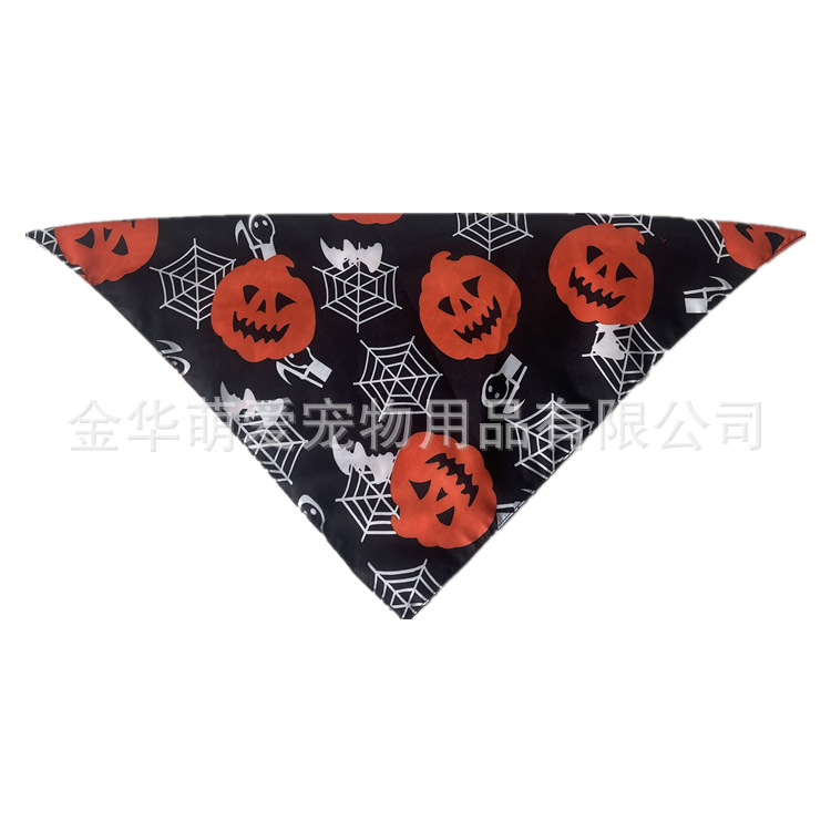 Venta directa de fábrica nueva toalla de saliva para mascotas de Halloween toalla triangular para mascotas babero para perros toalla de saliva para perros puede hacer pedidos