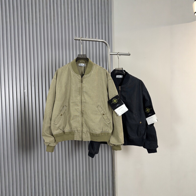 Cross-border Stone Stone Pilot Jacket American Workwear Baseball Collar Casual Jacket Pure Cotton Washed Loose Fit for Men Cross-border Stone Stone Pilot Jacket American Workwear Baseball Collar Casual Jacket Pure Cotton Washed Loose Fit for Men