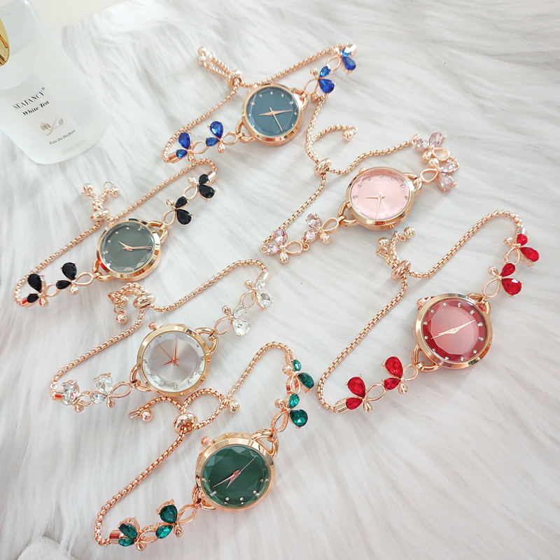 Korean Style Floral Telescopic Rope Quartz Women's Watches display picture 1