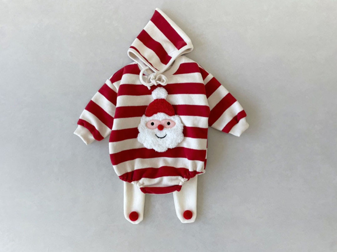 24 otoño e invierno nuevo estilo coreano bebé mono ins estilo coreano Navidad tema mameluco bebé vaina traje