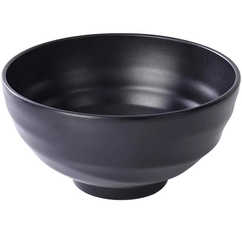 Tacos de fideos comerciales de melamina de porcelana negra japonesa de plástico arroz de sopa de fideos de sopa de arroz de lino de sopa de fideos de salón de fideos de tazón especial