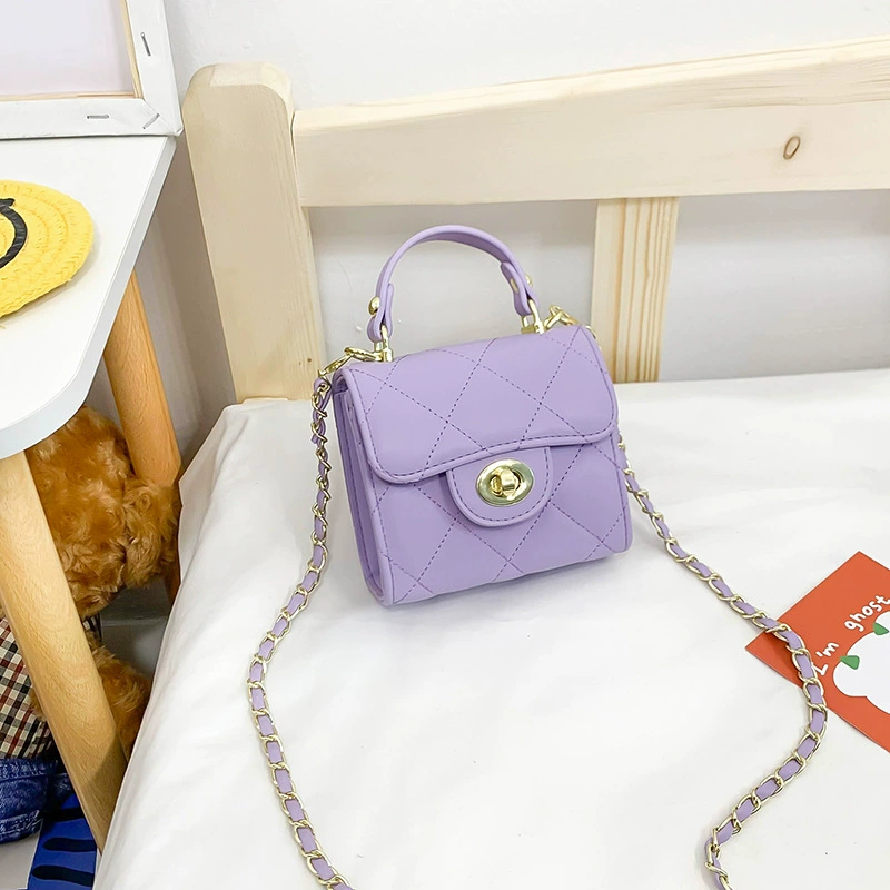 Children's bag with diamond pattern, shoulder bag, accessory, wallet, chain bag