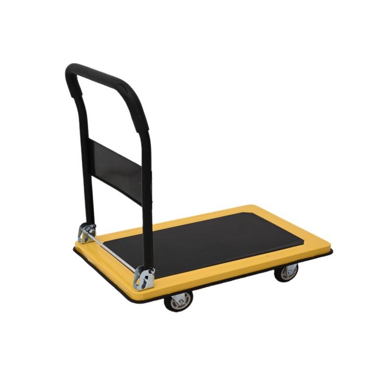 Placa de acero carro plegable de acero inoxidable taller empuje remolque almacén fábrica de carga gruesa tubo de acero silencioso universal