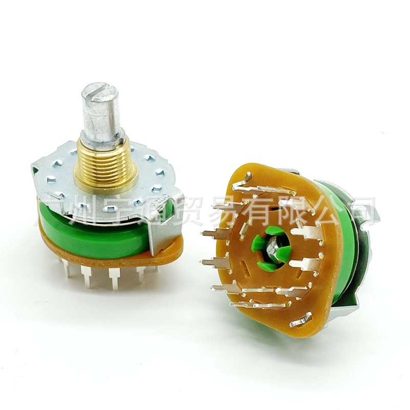 ALPS波段开关1刀12档SRRM1C6200旋转开关轴长15mm