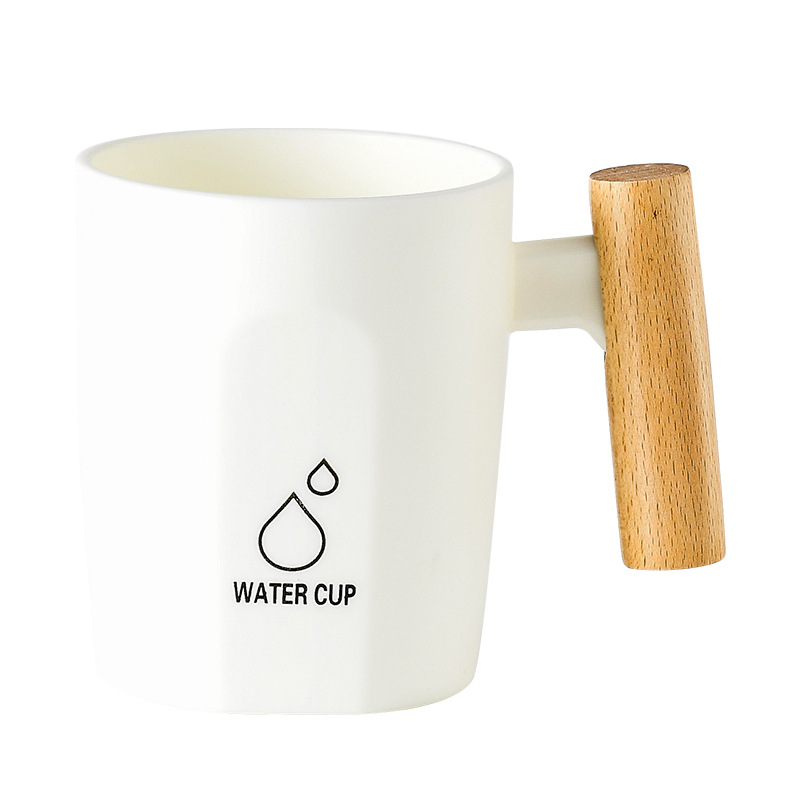 Designer Toothbrush Holder With Wooden Handle And Contrast Cup_voghion.com