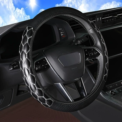 Suv, No Inner Ring, Popular – Steering wheel cover - blackwhite-line-38cm