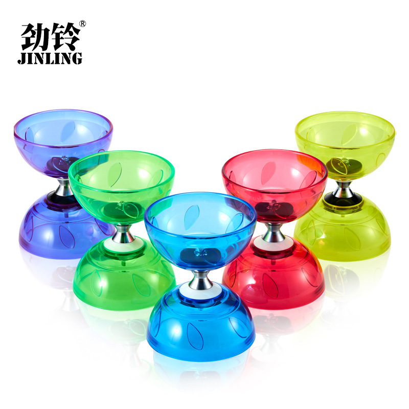 Transparent soft rubber bearing rattle children's beginner movable shaft double-headed diabolo student diabolo bearing diabolo wholesale