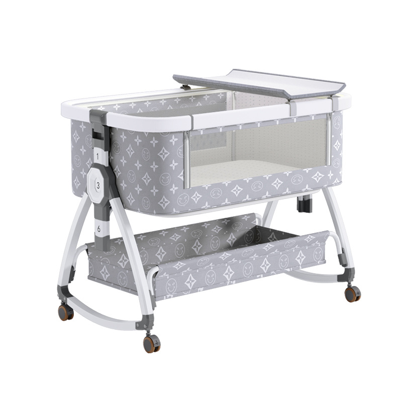 Cuna de bebé recién nacido cama costura Cama grande Baby Shaker BB cama de los niños cuna cama multifuncional móvil plegable image 6