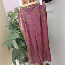 直播爆款浮光金玉新中式国风阔腿裤2025夏新款气质直筒裤高腰显瘦