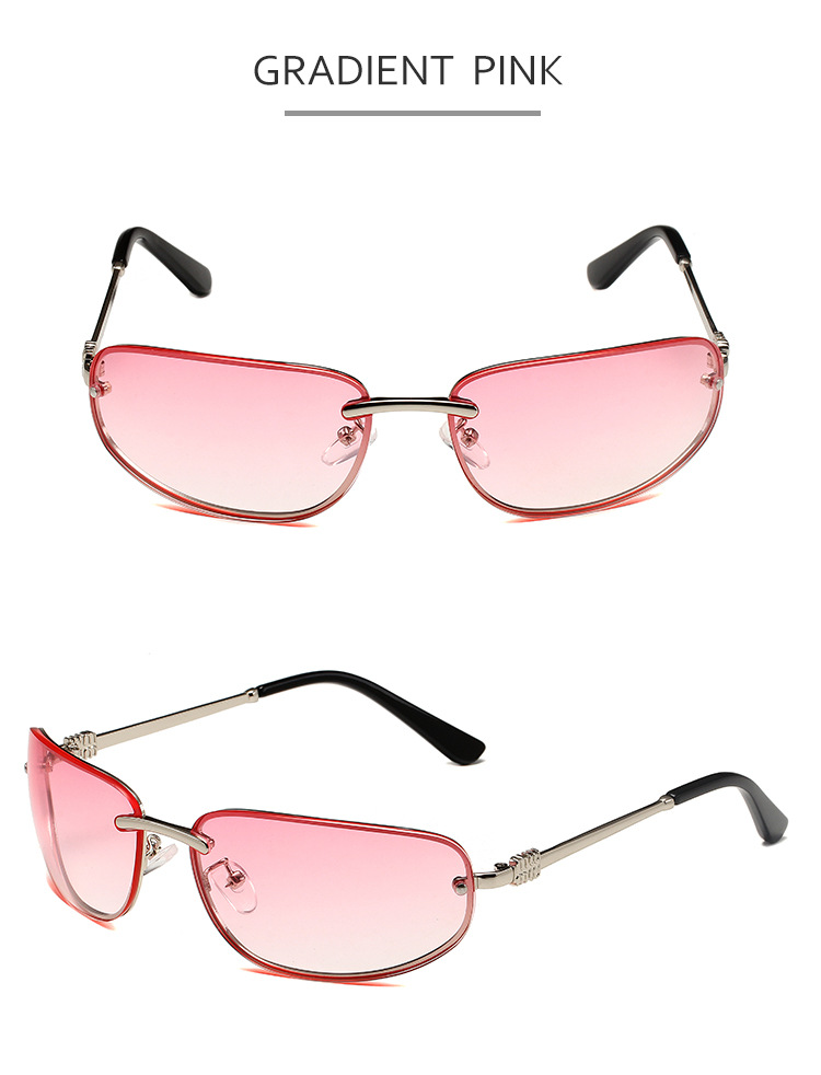 Men's Sunglasses New Millennium Style Y2K Retro Mercury Silver Frameless Fashion Sunglasses Hip Hop Sunglasses_viptrois.com
