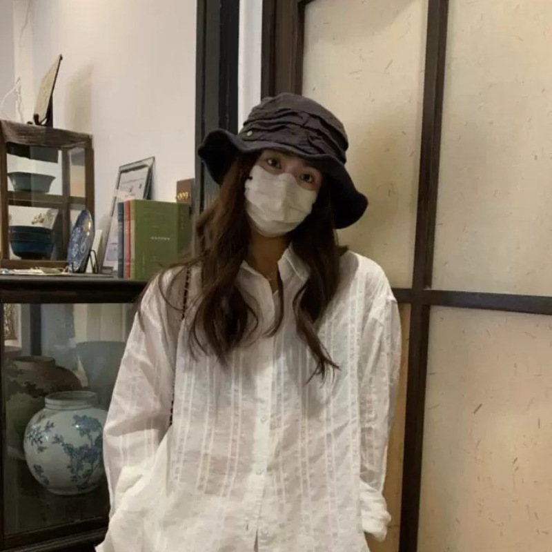 夏用フィッシャーマンハット 山本風プリーツ通気性 日本風フィッシャーマンハット 折りたたみ式 旅行用日焼け止め帽子 つば広|undefined