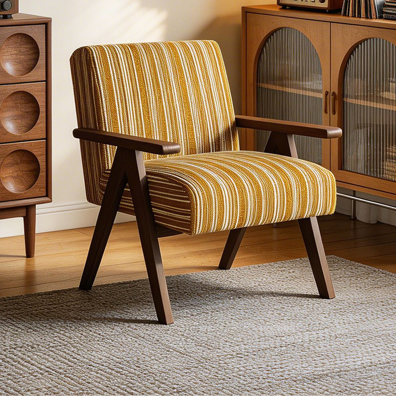 Single Sofa Chair for Small Apartments, Living Room Leisure Table and Chair Set, Hotel and Homestay Bedroom Lazy Retro Vintage Style