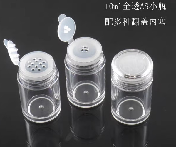 Botella transparente con tapa transparente de 10ml; con tapa transparente con tapón interior de 3 orificios; otros