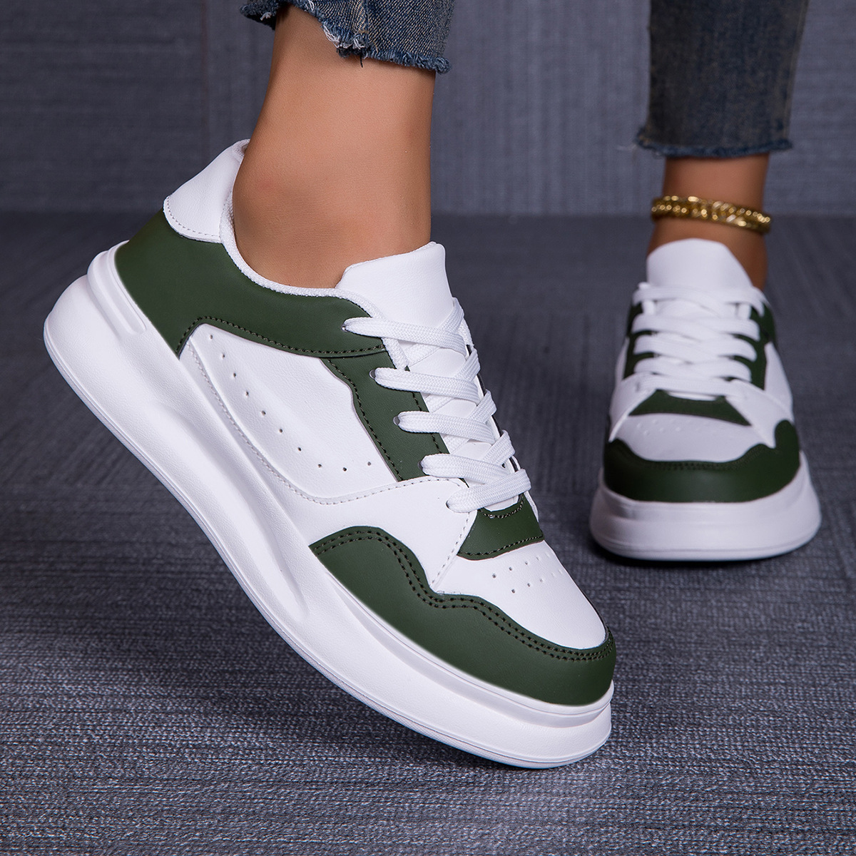 Mode Board Schuhe weiche Sohle bequeme lässige Sport Einzelschuhe Schnürschuhe leichte Outdoor flache Schuhe_voghion.com