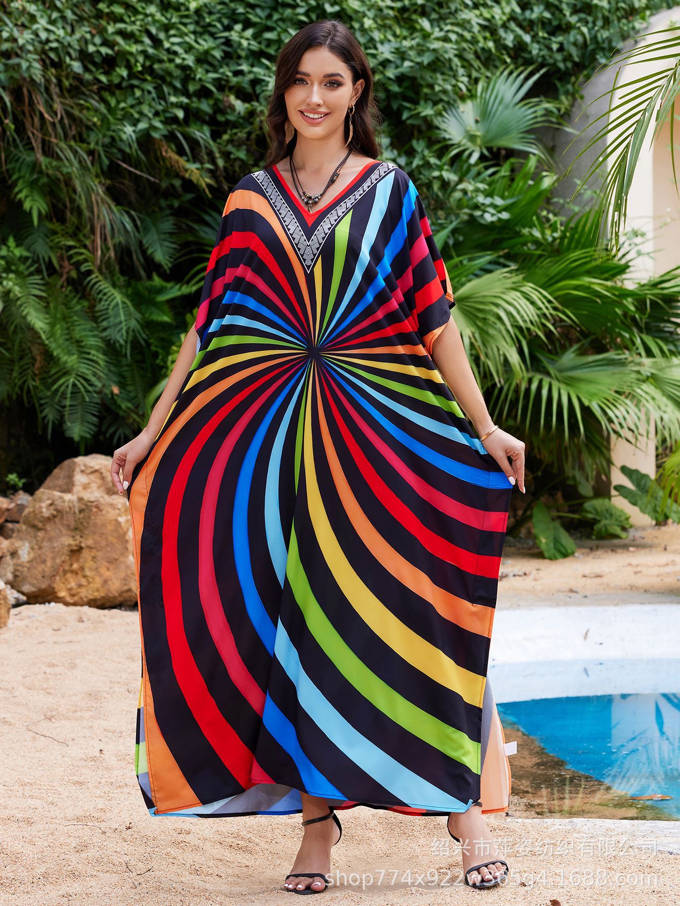 Transfronterizo Amazon nueva camiseta de playa ropa de vacaciones suelta bikini camiseta protector solar trajes de baño 5012