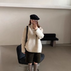 HAVE U 2025冬季慵懒风半拉链立领卫衣宽松显瘦百搭休闲上衣外套