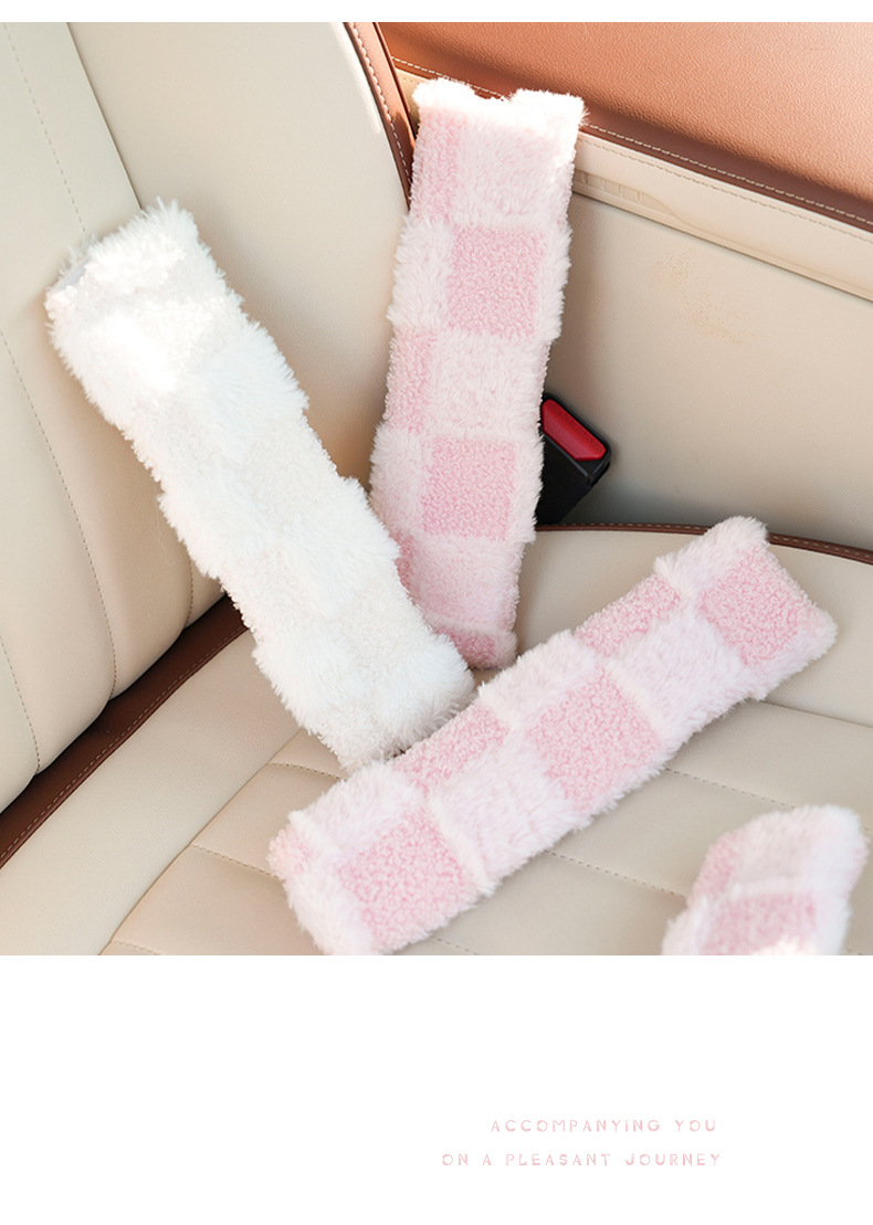 Blue Rain Car Seatbelt Shoulder Pad Simple Car-Use Soft Anti-Strangling Protective Cover for Autumn and Winter Car Shoulder Protection