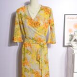 Желтая летняя длинная юбка, платье, французский стиль