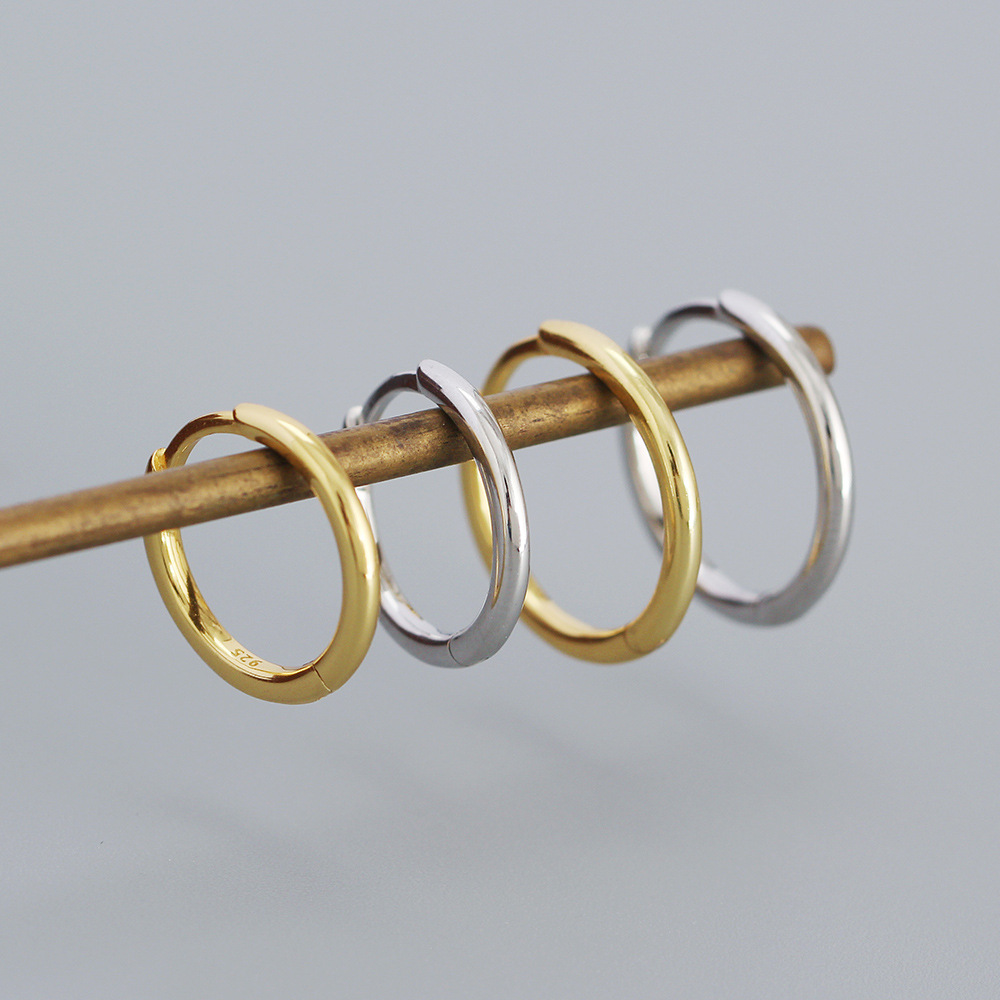 Earrings Classification Simple Style Circle Silver Earrings Plating 925 Silver Earrings