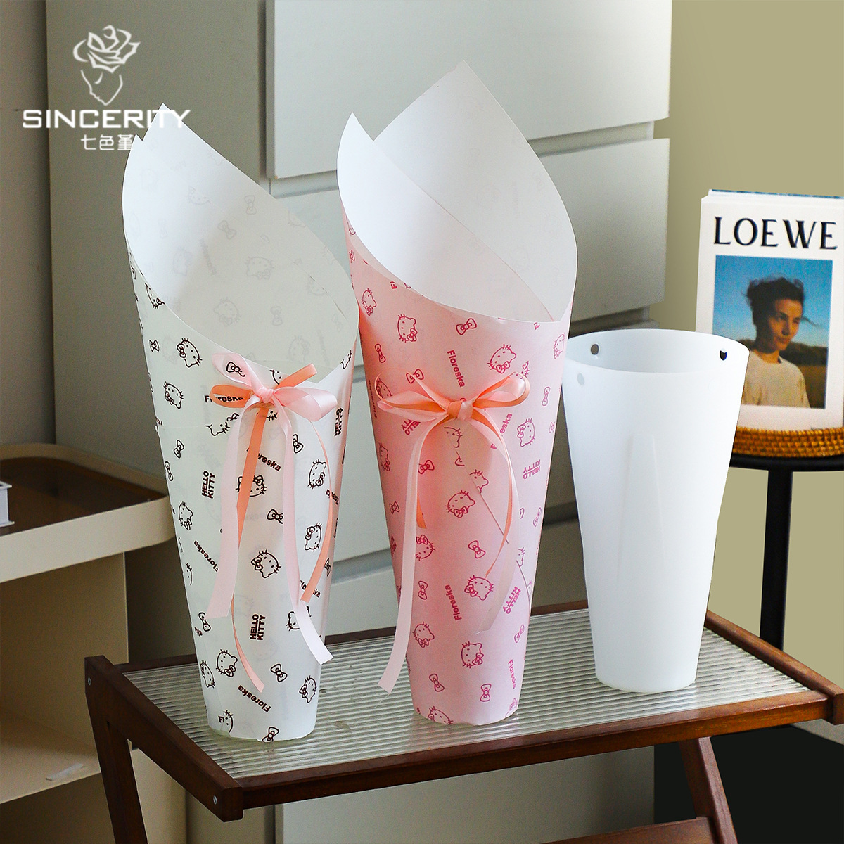 Los siete colores de cordierita Lide estable helado no se rompe envases de flores de artefactos de flores DIY materiales de embalaje de flores