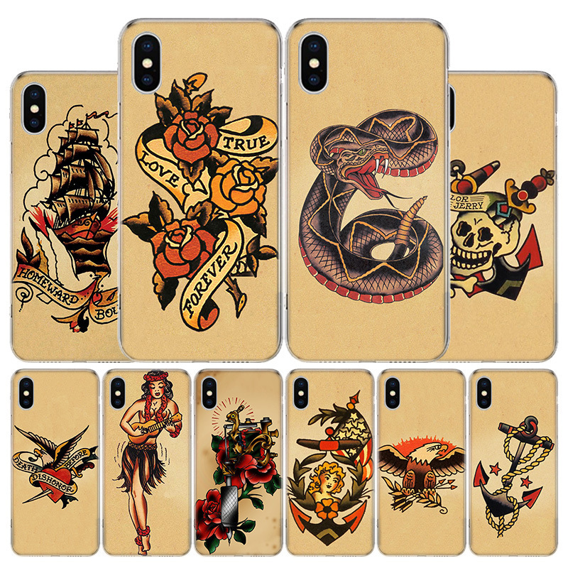 For Apple Phone Case Sailor Jerry Tattoo Phone Case Apple iPhone 11 12 13 15 Ultra