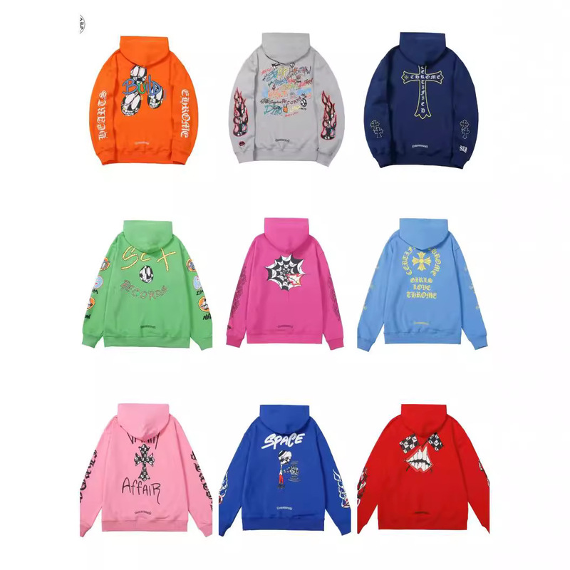 24S High Version Chrome Heart Sanskrit Hooded Sweatshirt Couple Style New Autumn and Winter Guangzhou Wholesale Trendy Brand Cross 24S High Version Chrome Heart Sanskrit Hooded Sweatshirt Couple Style New Autumn and Winter Guangzhou Wholesale Trendy Brand Cross