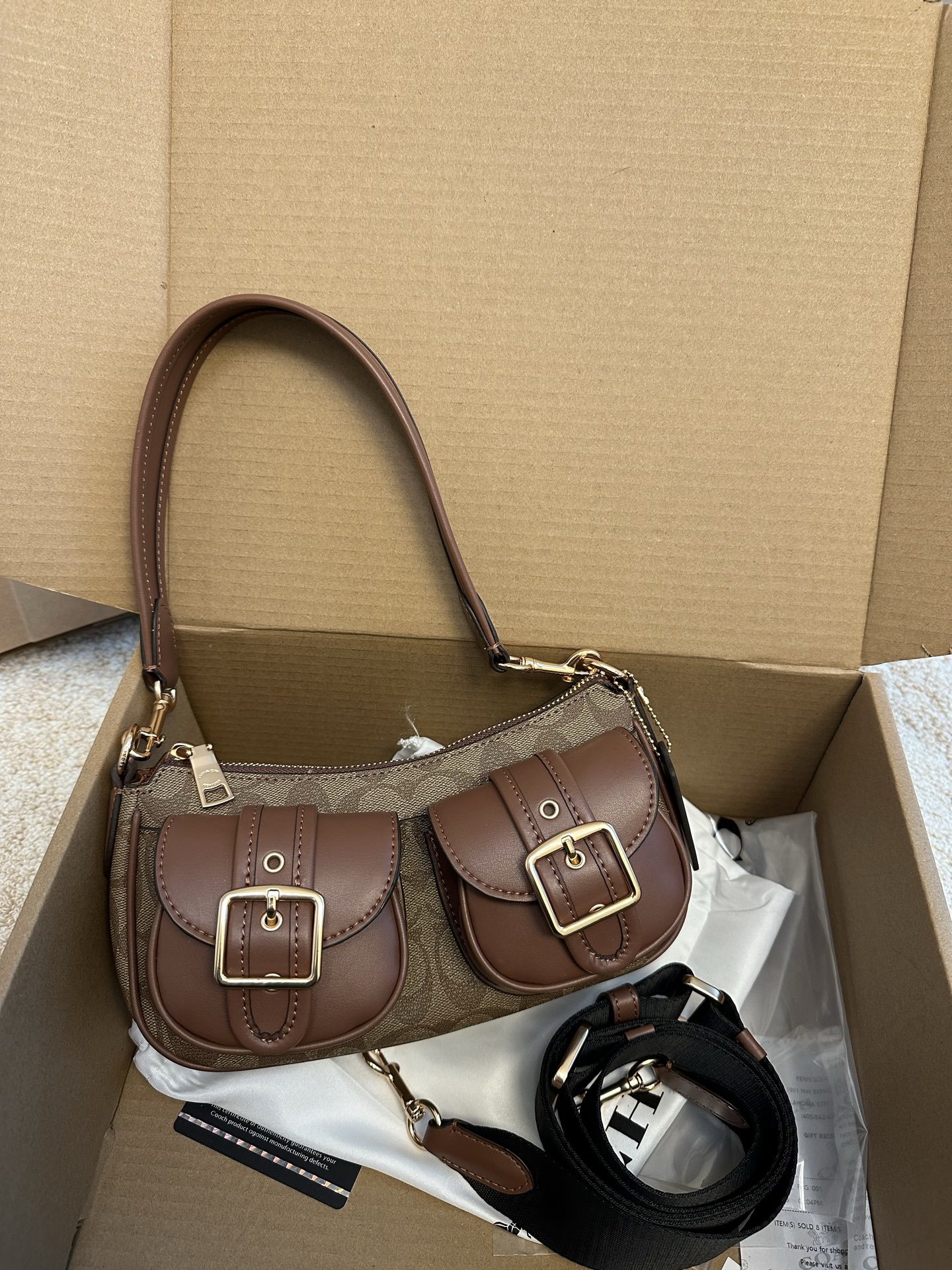 Koujia 2025 New Women's Bag Ashton Retro Underarm Bag Vintage Baguette Motorcycle Shoulder Crossbody Mahjong Bag - Thumbnail 7