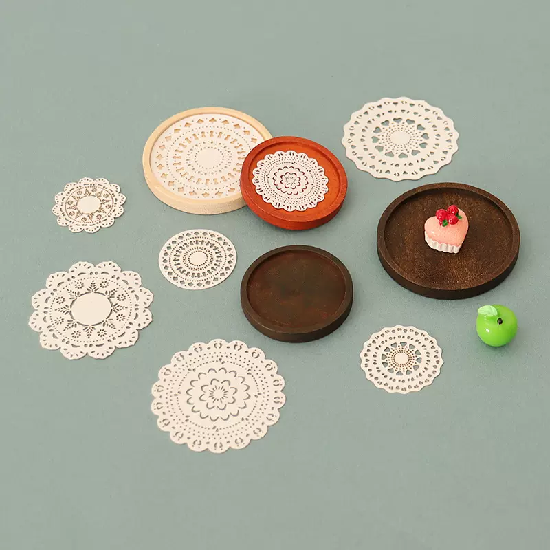 娃娃屋迷你仿真餐盘模型摆件手工diy微缩餐纸装饰品托盘场景配件