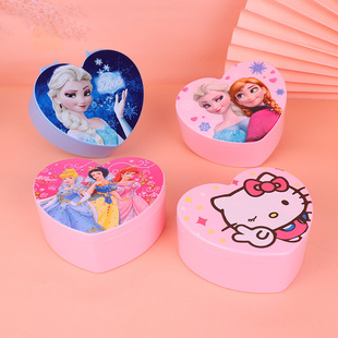 Pink Girl Heart Makeup Jewelry Storage Box Desktop Love Jewelry Box Student Dormitory Double Mirror Storage Box