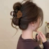73# cartoon brown bear with a black head about 13cm