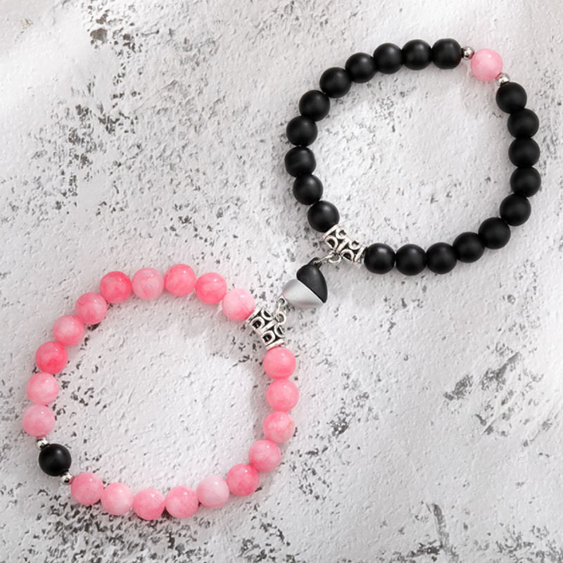 2 pièces nouveau produit lancé Qixi amoureux bracelet en pierre volcanique œil de tigre magnétique_voghion.com