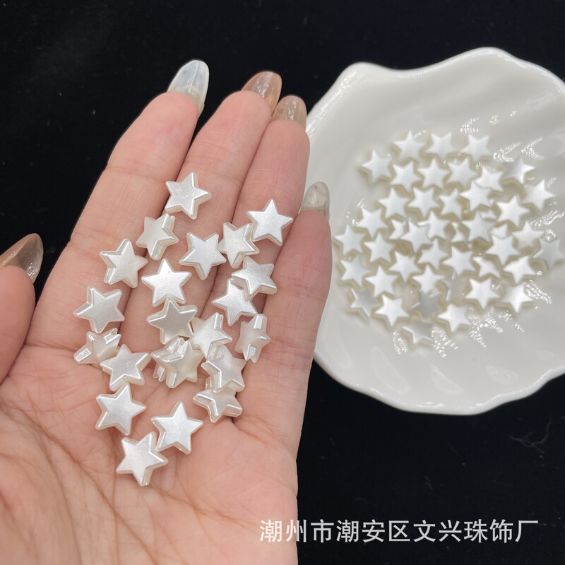 Abs imitation pearl five-pointed star diy bracelet mobile phone chain car hanging jewelry beaded accessories net red trembles live wholesale